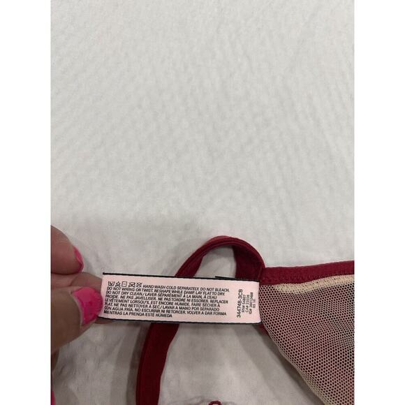 Victoria's Secret Women’s XS Lot of 2 Lace Bralettes Front Closure Blue/Red Pads - Picture 12 of 13